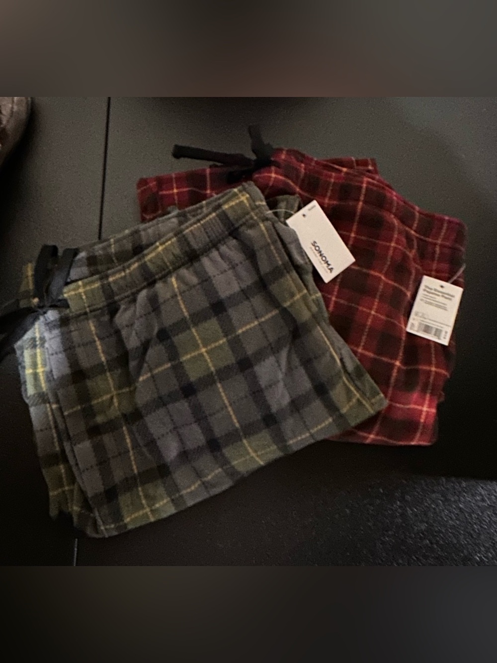Sonoma Men’s Plaid pajama pants - Red & Olive plaid Set of 2 XXL